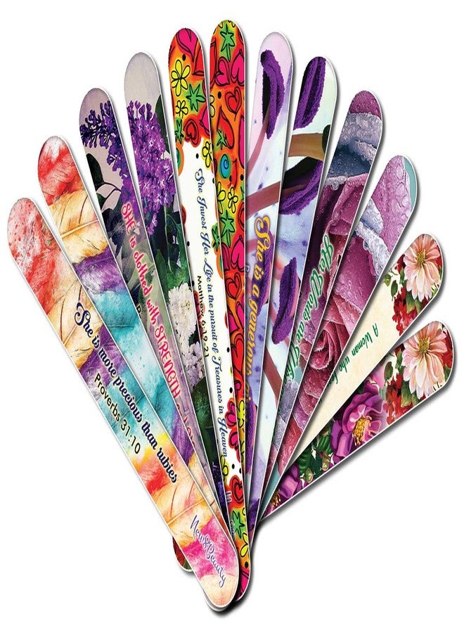 NewEights Christian Emery Board - Virtuous Woman (36-Pack) -150/150 Grit Colorful Nail File - Nail Spa Party Favors Supplies - Best Stocking Stuffers Gift for Girls Women Kids Mom Girlfriend - - Image 1