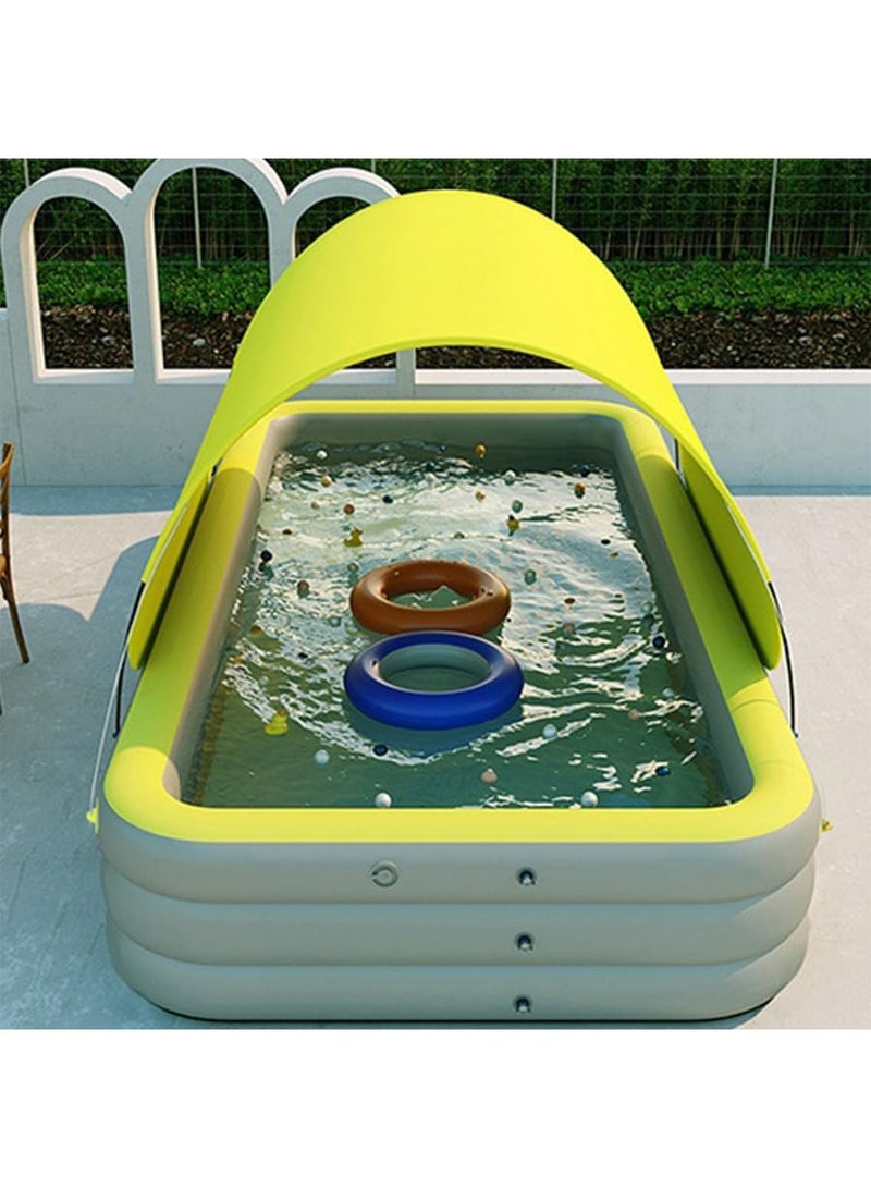 LIMOS Inflatable Swimming Pool Play Center with Removeable Slide and Sun Shade PVC Material - Image 4