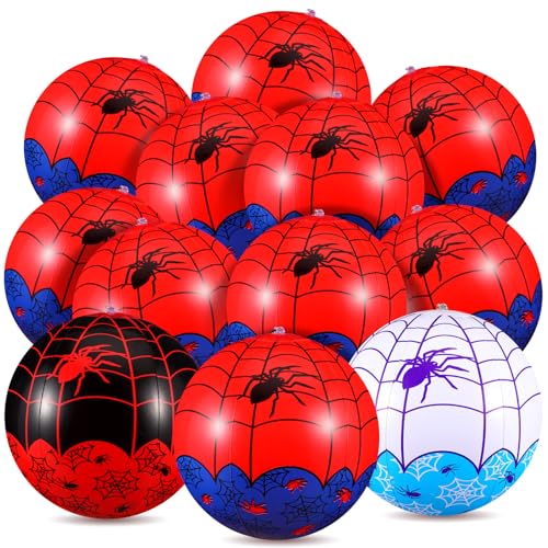 Vertintong 12 Pcs Spider Web Beach Ball 787 Inch Inflatable Pool Toys mini Beach Ball Bulk for Summer Swimming Pool Party Favors Water Games - Image 1