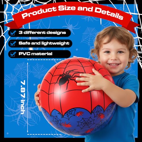 Vertintong 12 Pcs Spider Web Beach Ball 787 Inch Inflatable Pool Toys mini Beach Ball Bulk for Summer Swimming Pool Party Favors Water Games - Image 5