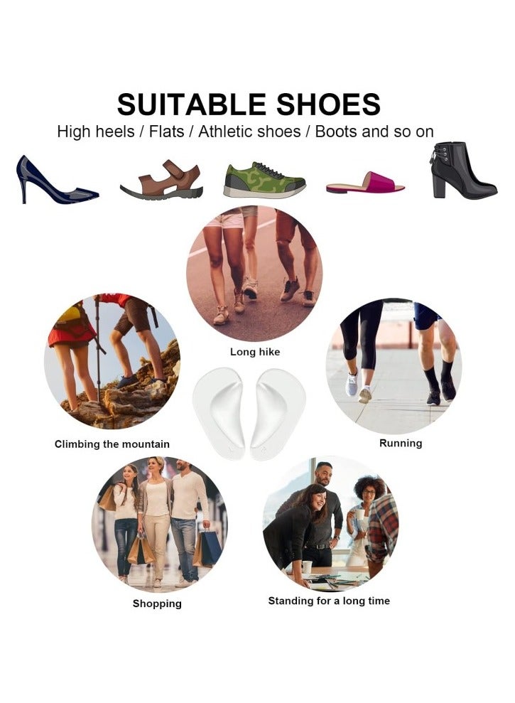 RATSAW 4 Pairs Arch Support Insoles Gel Reusable Cushions for Plantar Fasciitis Support Flat Feet for Relieve Pressure and Feet Pain - Image 5