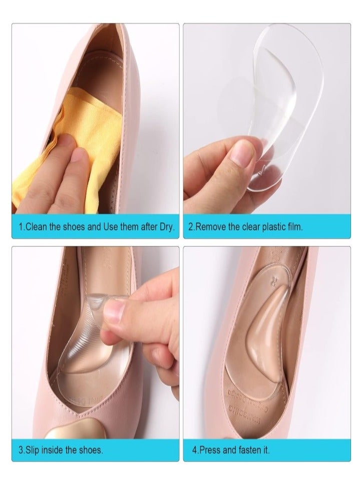 RATSAW 4 Pairs Arch Support Insoles Gel Reusable Cushions for Plantar Fasciitis Support Flat Feet for Relieve Pressure and Feet Pain - Image 3