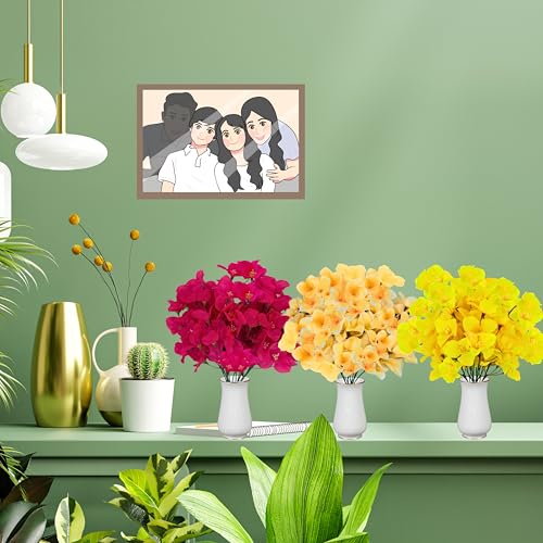 Tdas Silk Artificial bougainvillea flower plant for home decor items decoration decorative living room fake aesthetic balcony table vase house bedroom (without vase pots) 35 cm - 2 Pcs (Light Pink) - Image 5
