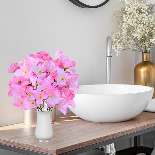 Tdas Silk Artificial bougainvillea flower plant for home decor items decoration decorative living room fake aesthetic balcony table vase house bedroom (without vase pots) 35 cm - 2 Pcs (Light Pink) - Image 4