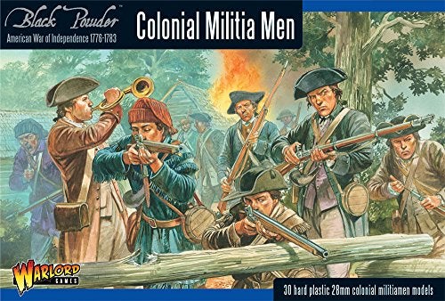 WARLORD GAMES Warlord Black Powder Revolutionary War Colonial Militia Men 1:56 Military Wargaming Plastic Model Kit 302013402 - Image 1