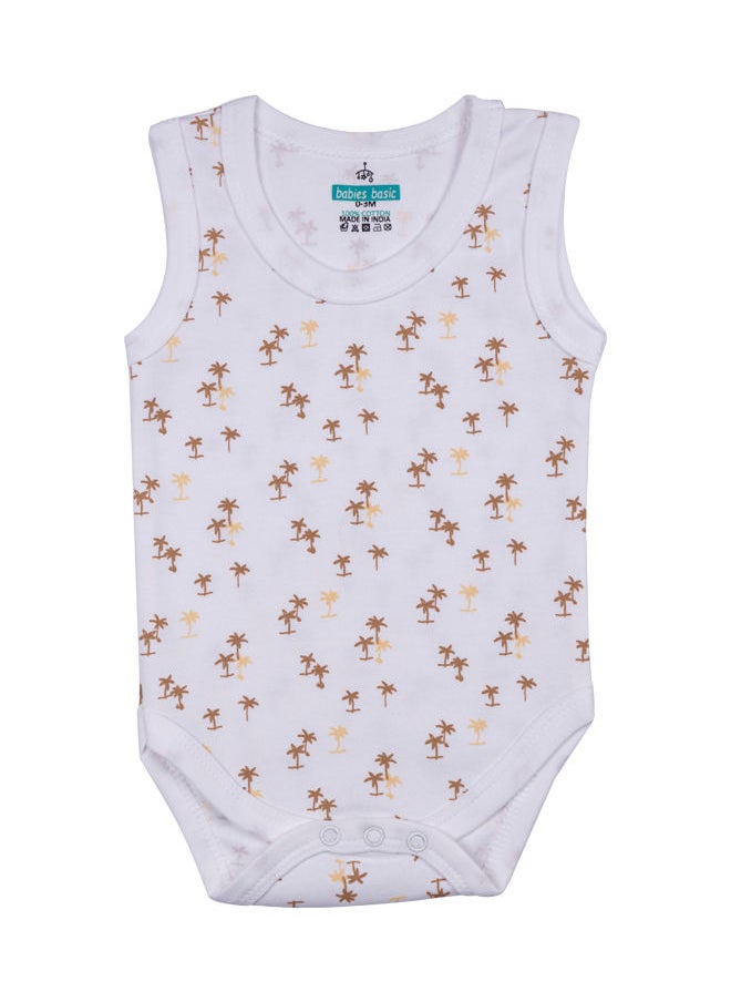 Babies Basic 100% Super Soft Cotton, Sleeveless Romper/Bodysuit, For New Born To 24Months, Set Of 3 - Printed  - Image 5