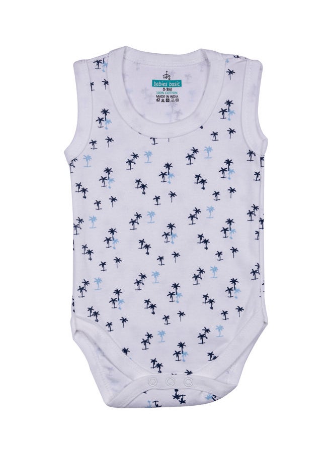 Babies Basic 100% Super Soft Cotton, Sleeveless Romper/Bodysuit, For New Born To 24Months, Set Of 3 - Printed  - Image 4