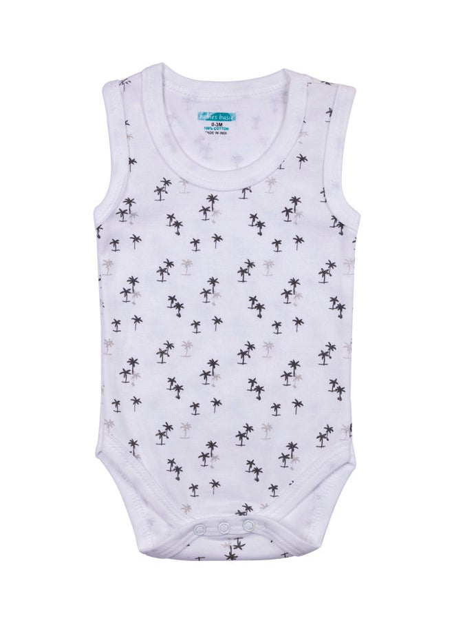 Babies Basic 100% Super Soft Cotton, Sleeveless Romper/Bodysuit, For New Born To 24Months, Set Of 3 - Printed  - Image 3