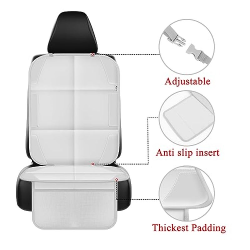 Car Seat Protector for Child Car Seat, Durable 600D Fabric Waterproof Car Seat Cover with Thick Pad Non-Slip Backing No Imprints - Image 2