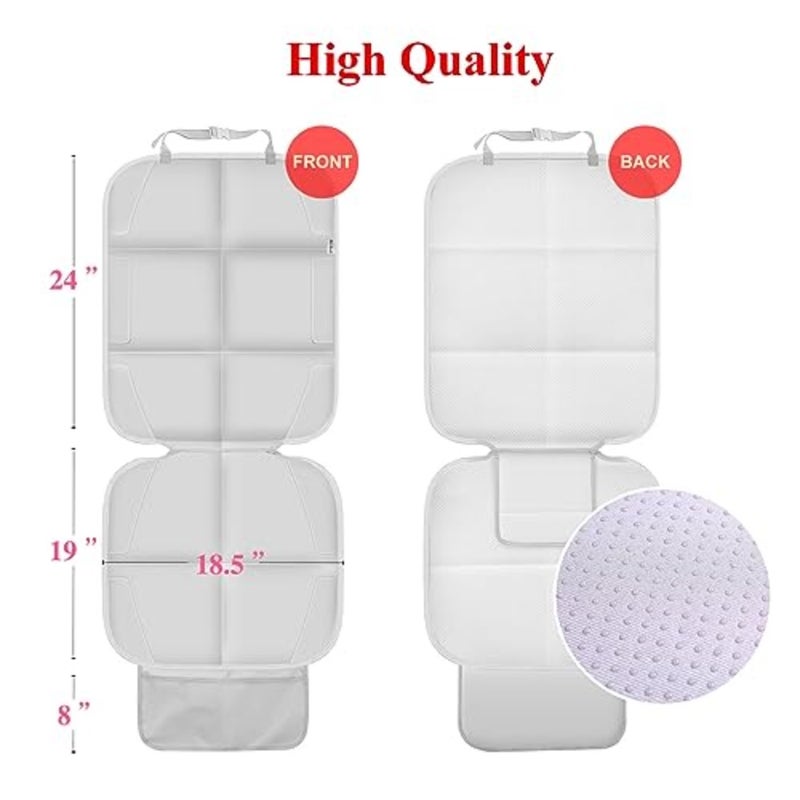 Car Seat Protector for Child Car Seat, Durable 600D Fabric Waterproof Car Seat Cover with Thick Pad Non-Slip Backing No Imprints - Image 4