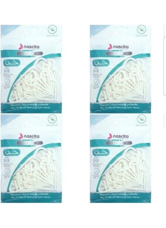 Nascita Mint Flavored Double Sided Toothpick Floss 50 x 4 Pieces 