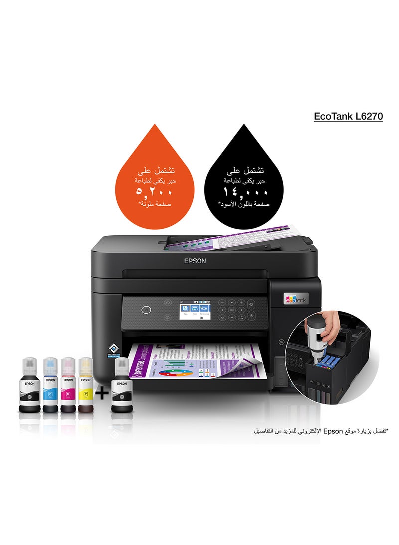 EPSON Ecotank L6270 Office Ink Tank Printer A4 Colour 3-In-1 Printer With ADF, Wi-Fi And Smart Panel Connectivity And Lcd Screen Black - Image 5