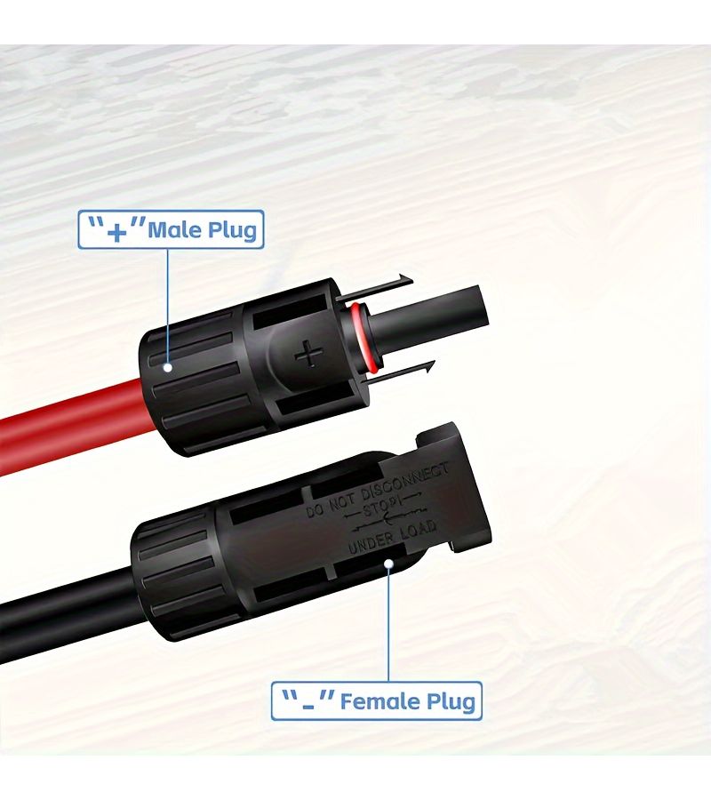 14Awg Mc4 To Mc4 Cable 5ft Fiberglass Reinforced Car Battery Charger Power Supply - Image 1