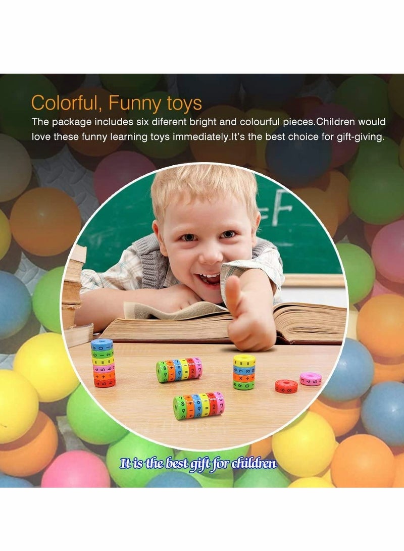 KASTWAVE Arithmetic Cylindrical Toy Wooden Cubes Digital Cognition Kid Teaching Aids Math Educational Learning Toys Intelligence Brain Developing Cube  - Image 5