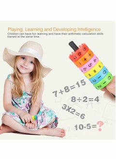 KASTWAVE Arithmetic Cylindrical Toy Wooden Cubes Digital Cognition Kid Teaching Aids Math Educational Learning Toys Intelligence Brain Developing Cube  - Image 3