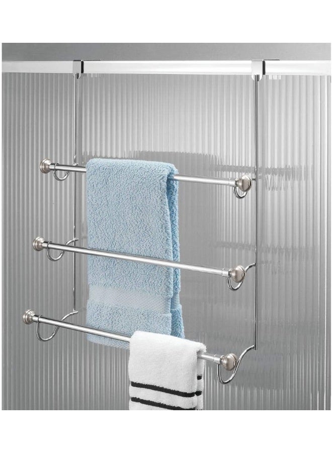 InterDesign Idesign York Over The Shower Door Towel Rack For Bathroom, 1.5" X 7" X 22.8", Chrome/Brushed  - Image 3