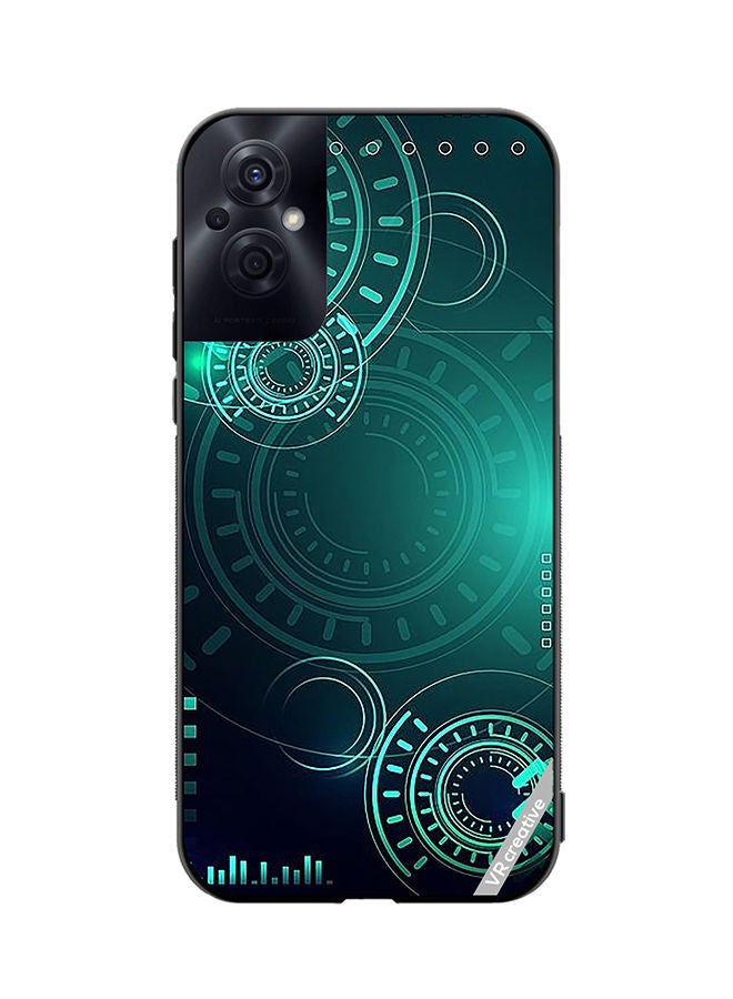 VR CREATIVE Protective Case Cover For Oppo Reno8 Z Green Technology Design Multicolour - Image 1