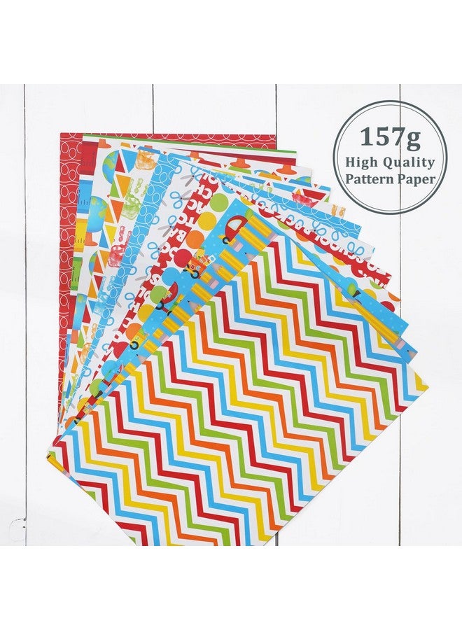 وولاين 60 ورقة من ورق العودة إلى المدرسة ذو الوجهين العودة إلى المدرسة مقاس A5 ورق قصاصات متخصص لصناعة بطاقات الخلفية المزخرفة DIY وألبوم الصور غير المرغوب فيه ومجلة ديكو - Image 5