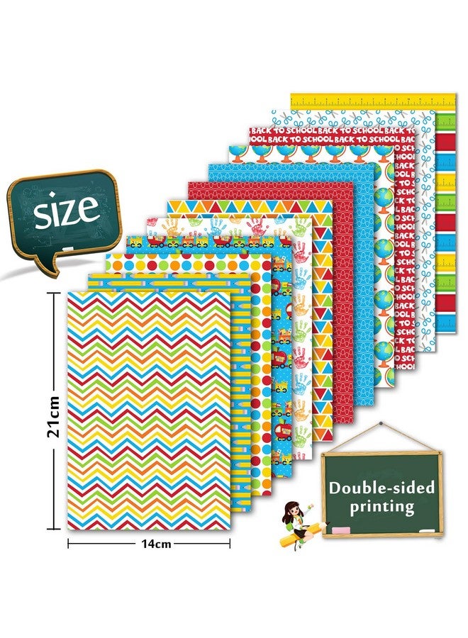 وولاين 60 ورقة من ورق العودة إلى المدرسة ذو الوجهين العودة إلى المدرسة مقاس A5 ورق قصاصات متخصص لصناعة بطاقات الخلفية المزخرفة DIY وألبوم الصور غير المرغوب فيه ومجلة ديكو - Image 2