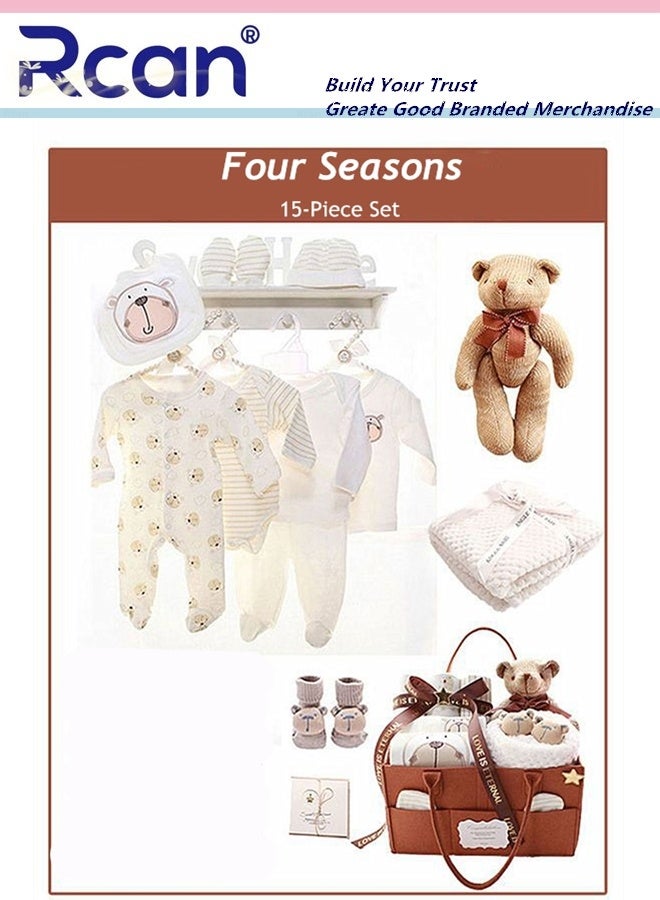Rcan Newborn Gift Set for Baby Boy＆Girl Infant Gift Set Baby Gifts Premium Cotton Baby Clothes Accessories Set Fits Newborn to 3 Months - Image 2