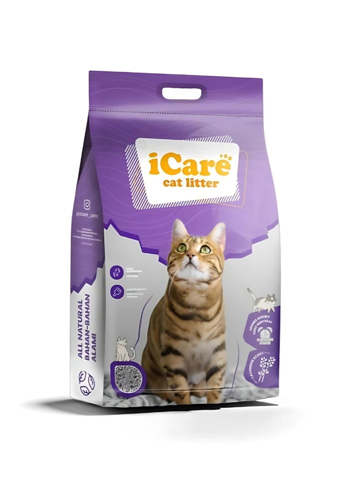 iCare Bentonite Cat Litter - Lavender Flavour - 10L - Image 1