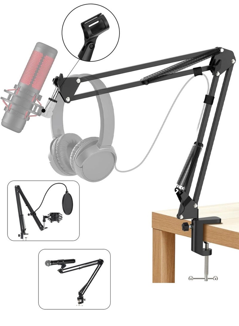 Yuanze Adjustable Microphone Boom Arm Stand, Heavy Duty Desk Mount Mic Arm for Streaming Podcasting Gaming - Image 1