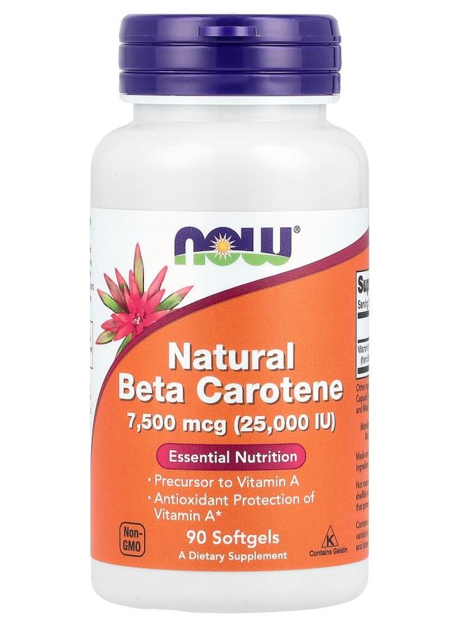 now Natural Beta Carotene 7500 mcg (25000 IU) 90 Softgels