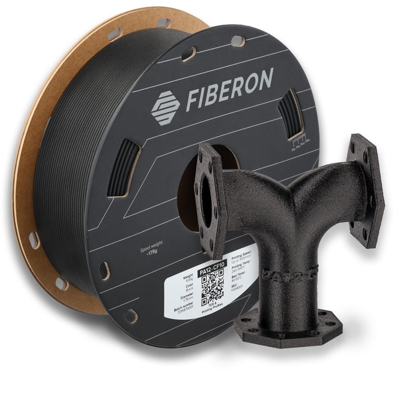 Polymaker Fiberon PA12-CF10 Nylon Filament 1.75mm Black 0.5kg, Low Moisture Sensitivity PA12-CF Carbon Fiber Nylon 1.75mm 3D Printing Filament - Image 1
