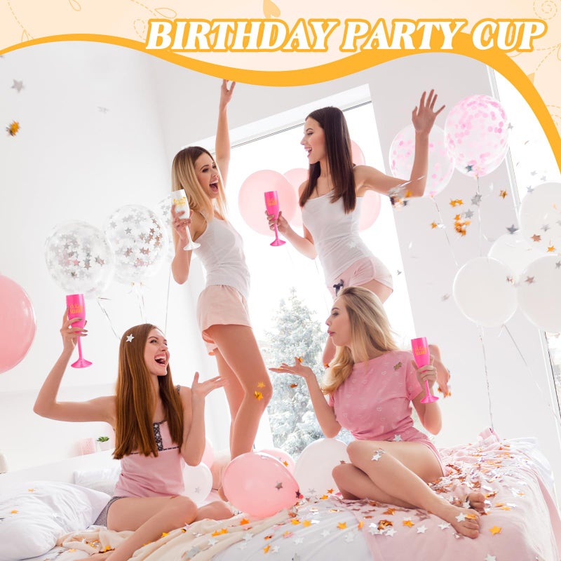 LemonRoad 10 Pcs Birthday Squad Champagne Flutes It's My Birthday Party Decorations Acrylic Toasting Glasses Reusable Unbreakable Plastic Champagne Cups for Women Bachelorette Party Supplies - Image 5