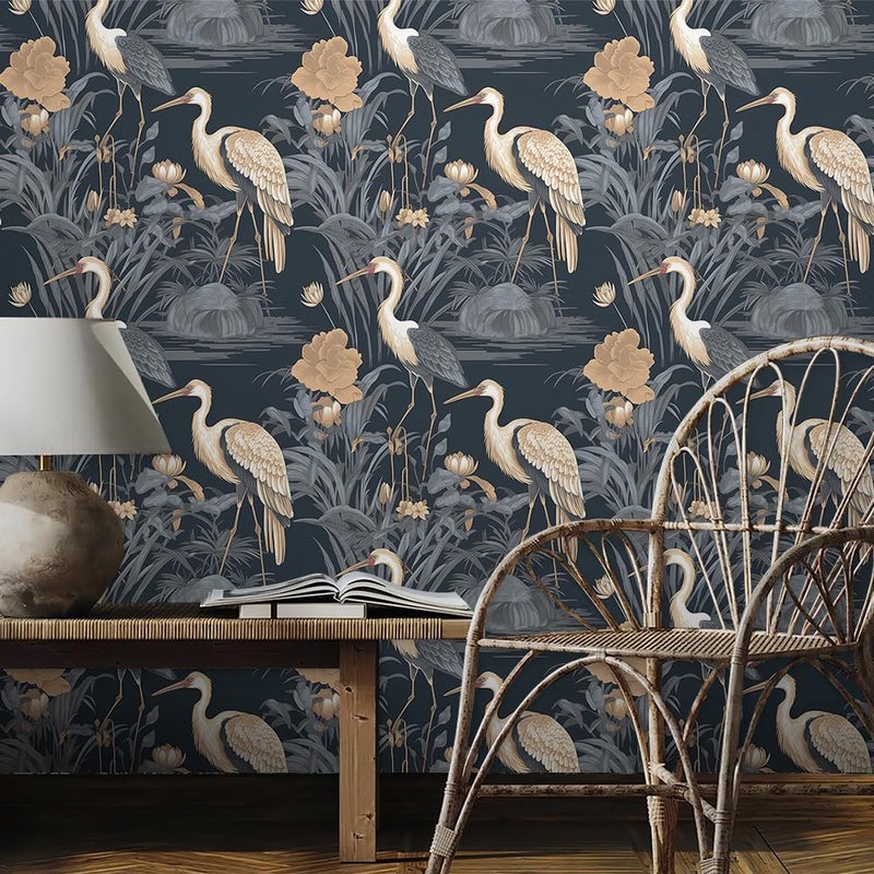 REDAMANCY Light Blue White Hydragea Florals Vintage Plant Peel and Stick Wallpaper Stick on Contact Paper Vintage Wall Paper Easy Peel Off for nightstand Drawer Cabinet Renter - Image 3