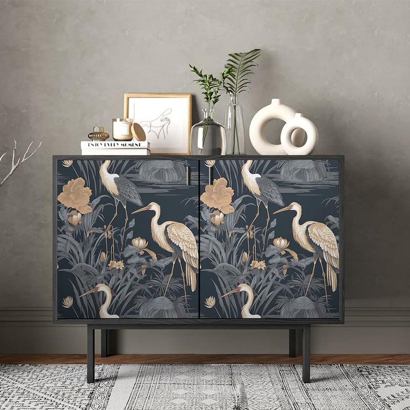 REDAMANCY Light Blue White Hydragea Florals Vintage Plant Peel and Stick Wallpaper Stick on Contact Paper Vintage Wall Paper Easy Peel Off for nightstand Drawer Cabinet Renter - Image 4