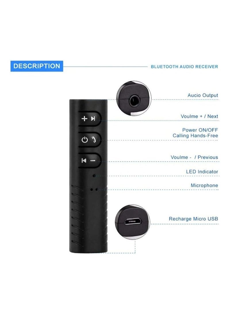 3.5mm Jack Bluetooth Car Kit – Universal Hands-Free Music Audio Receiver Adapter for Speakers, Headphones, and Car Stereo – Auto AUX Kit - Image 2