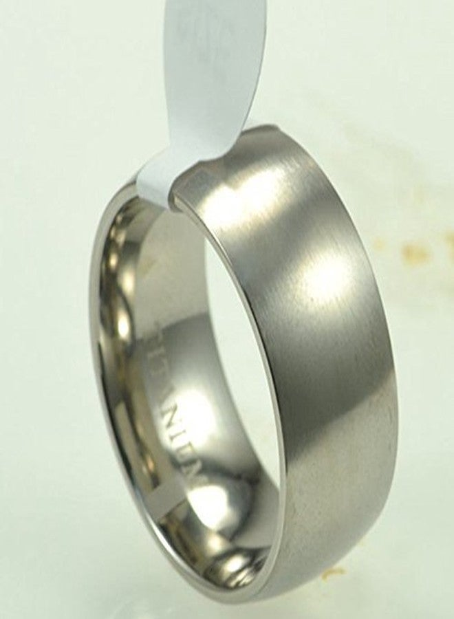 JUDE Jewelers 8mm Brushed Matte Solid Titanium Ring Wedding Band (Silver, 8) - Image 2
