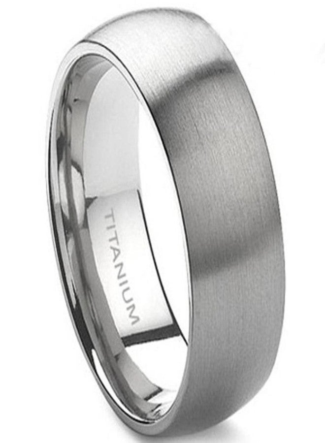 JUDE Jewelers 8mm Brushed Matte Solid Titanium Ring Wedding Band (Silver, 8) - Image 1