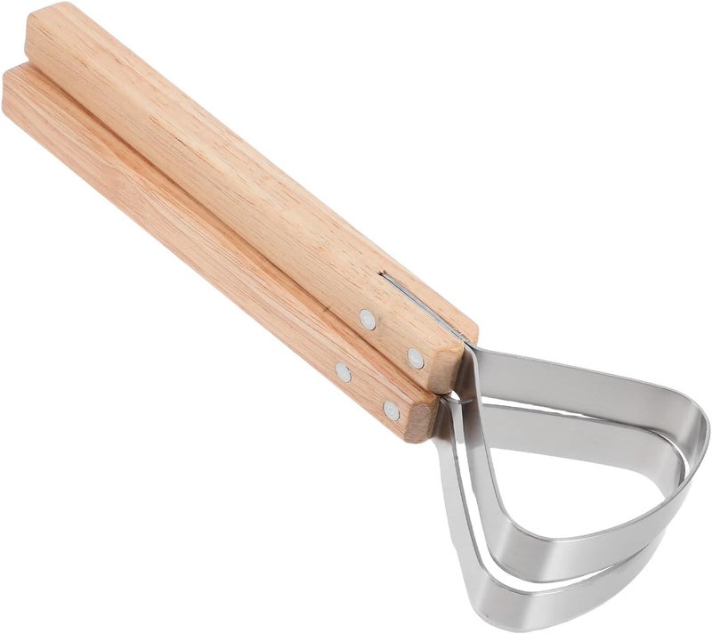 Zerodeko Leather Fleshing Tool and Curved Scraper Set with Wooden Handle Stainless Steel Pelt Scraper for Hide Tanning and DIY Leather Crafting with Storage Bag - Image 1