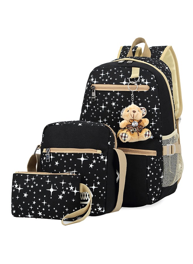 3-Piece Backpack Set Black