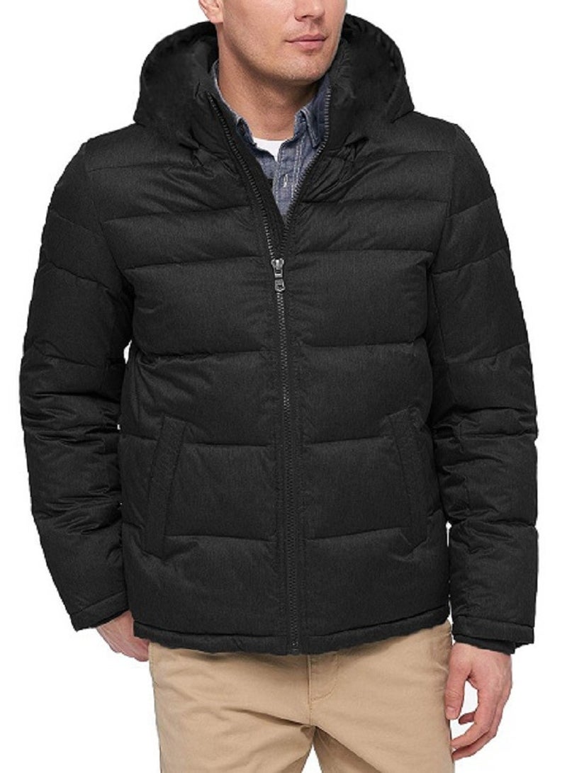 general Long-sleeved zip-up puffer winter jacket with removable hood - Image 1