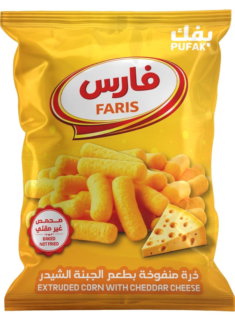 بفك فارس – ذرة منفوخة بنكهة الجبنة الشيدر55جرام (25 حبة) - Image 1
