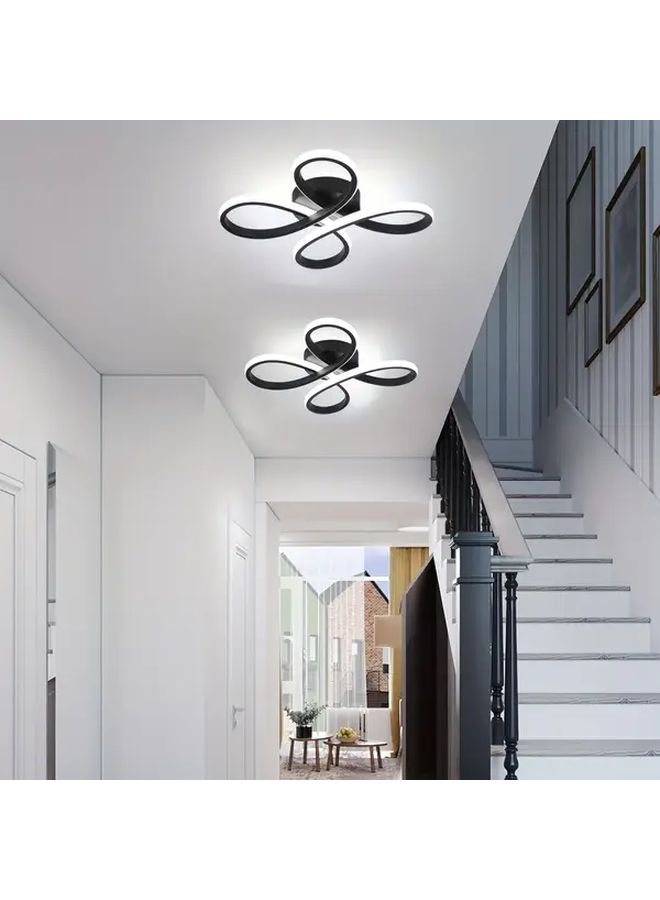 Black Dimmable 4 Ring Flower LED Ceiling Light Flush Mount Easy Install - Image 1