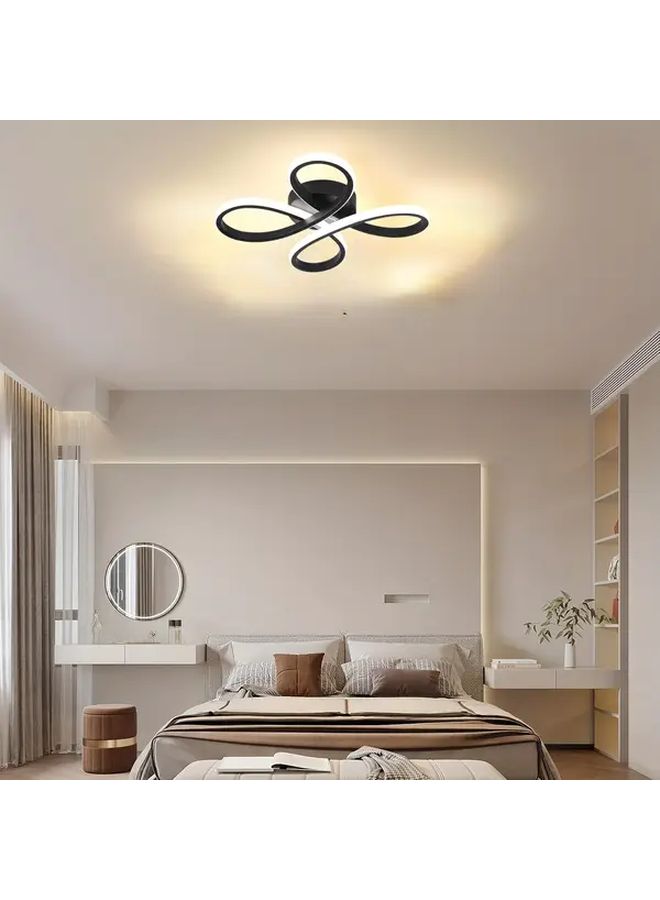 Black Dimmable 4 Ring Flower LED Ceiling Light Flush Mount Easy Install - Image 5