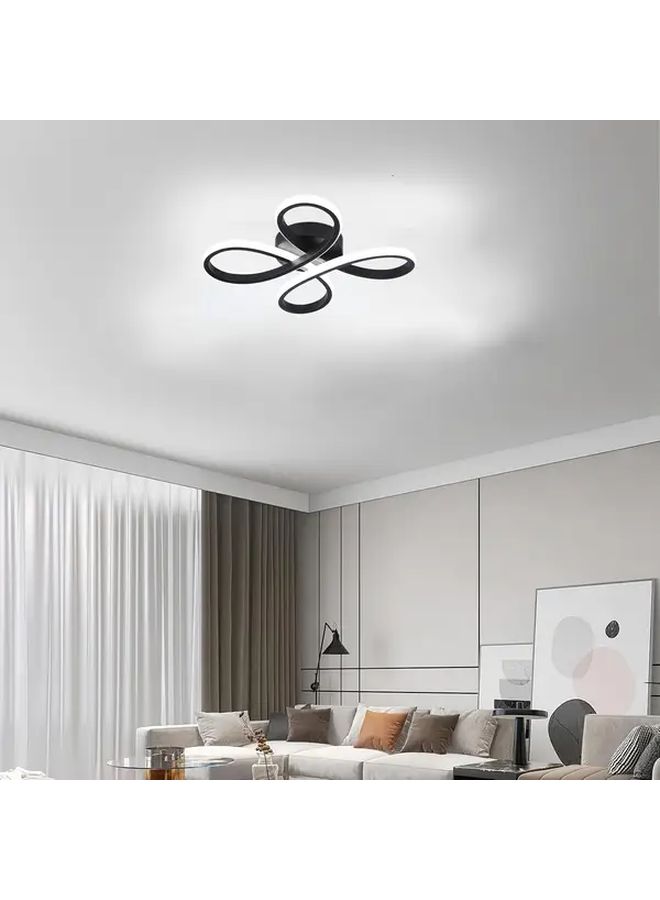 Black Dimmable 4 Ring Flower LED Ceiling Light Flush Mount Easy Install - Image 4