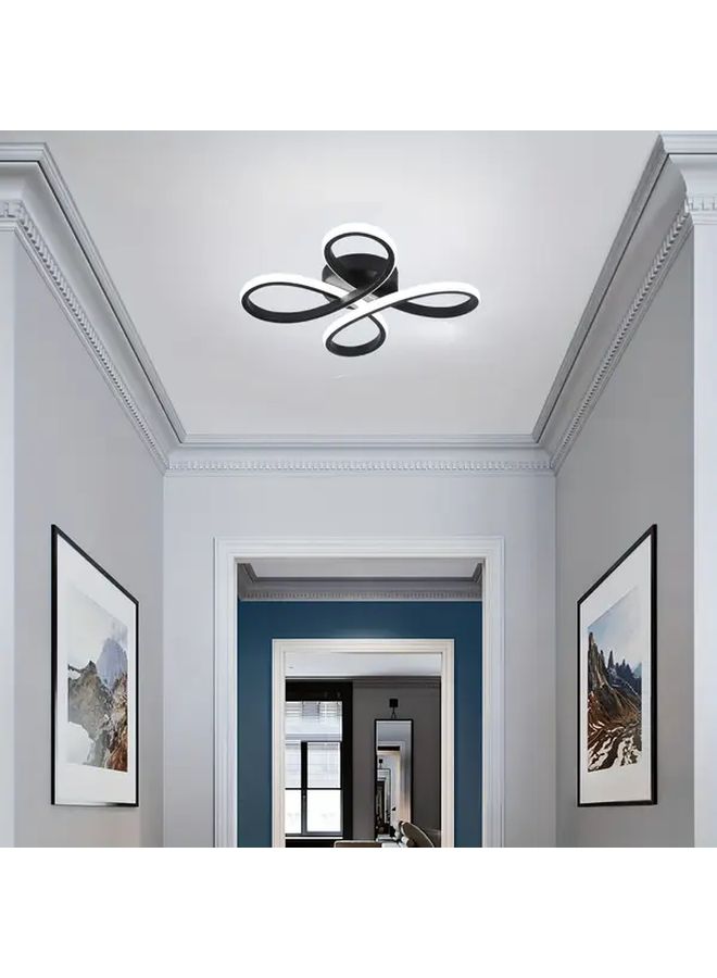 Black Dimmable 4 Ring Flower LED Ceiling Light Flush Mount Easy Install - Image 3