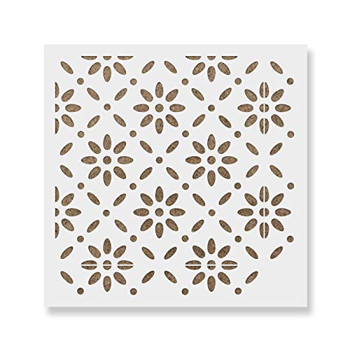 Stencil Revolution Bjorn Tile Stencil - Reusable Scandinavian Tile Stencils For Painting Custom Floors, Walls, Furniture And More! - Image 1