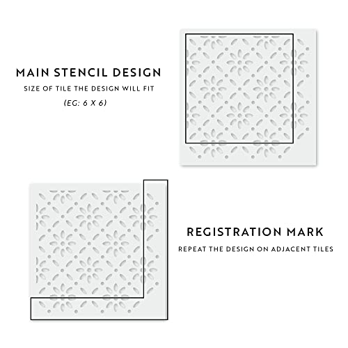 Stencil Revolution Bjorn Tile Stencil - Reusable Scandinavian Tile Stencils For Painting Custom Floors, Walls, Furniture And More! - Image 4