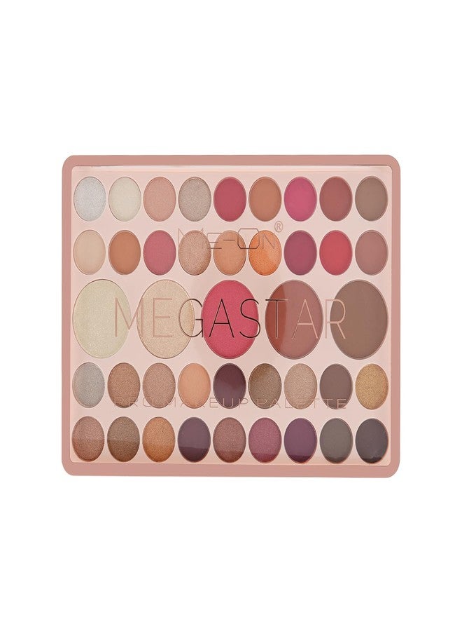 ME-ON Megastar Pro All-in-One Makeup Palette | Face & Eye Kit with Eyeshadows, Blush, Contour & Highlighters | Matte & Shimmer Mix | Highly Pigmented | Smooth Blend & Build (02, 38 gm) - Image 3