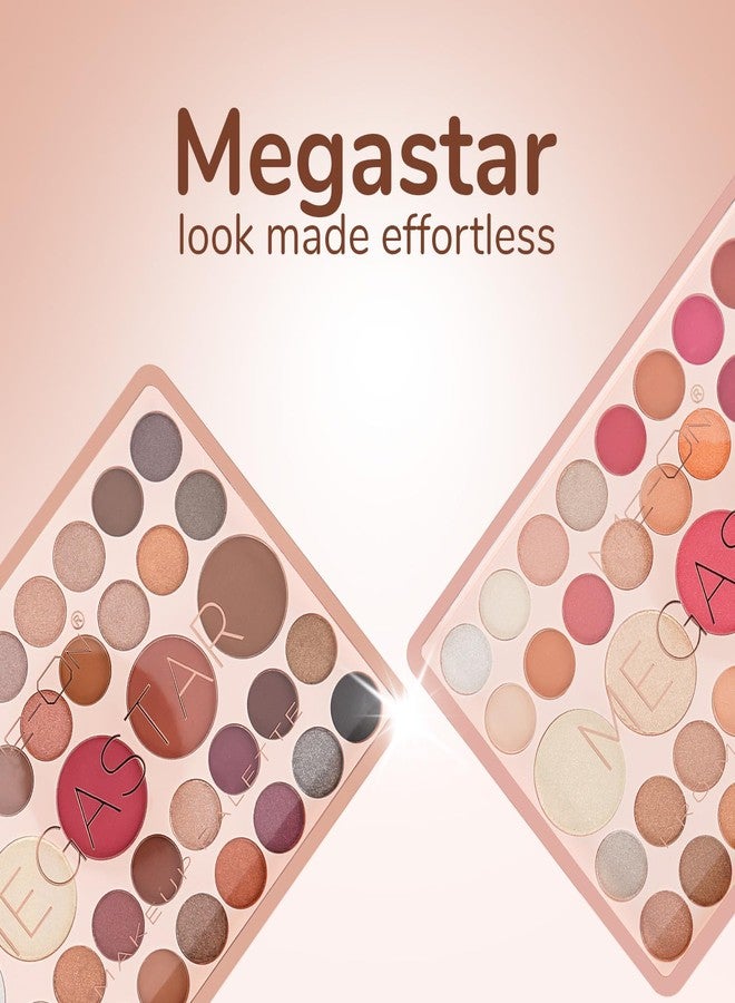 ME-ON Megastar Pro All-in-One Makeup Palette | Face & Eye Kit with Eyeshadows, Blush, Contour & Highlighters | Matte & Shimmer Mix | Highly Pigmented | Smooth Blend & Build (02, 38 gm) - Image 4