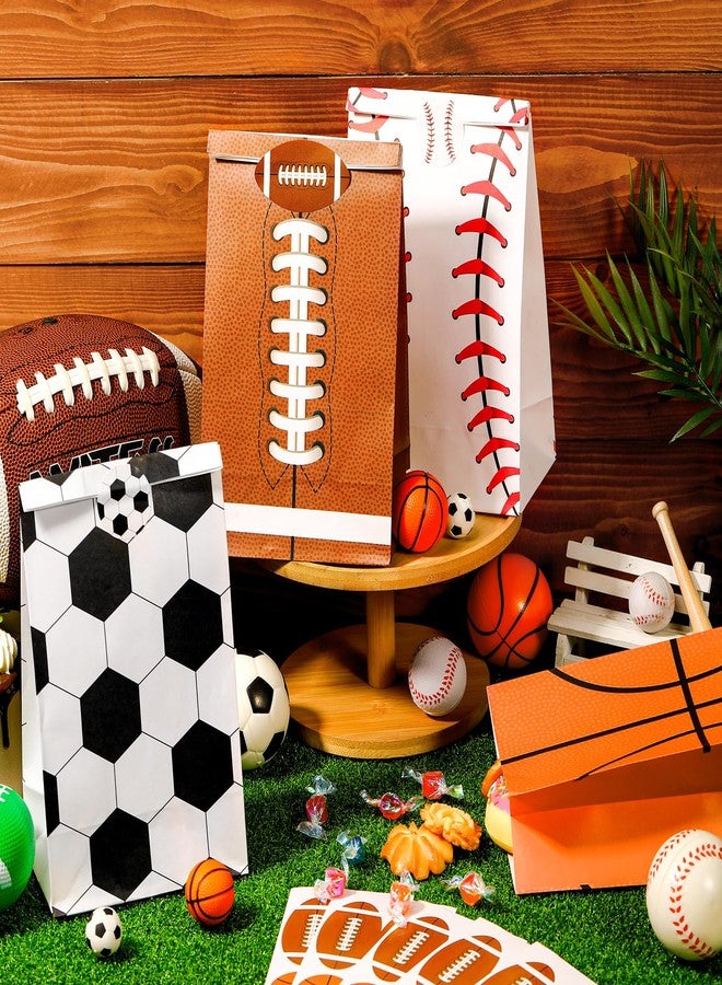 Yexiya 30 Pcs Sports Party Favor Bags Candy Goodie Bags with Stickers Soccer Baseball Football Basketball Themed Decorations for Sport Birthday Party Favor Supplies - Image 3