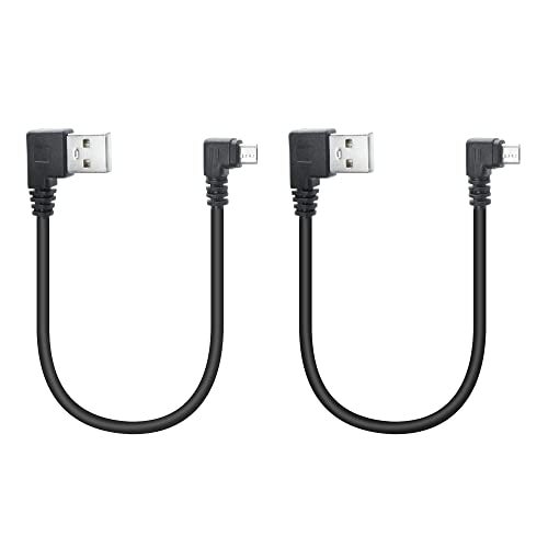 Maixbomr 90 Degree Micro USB Cable,25cm USB A Left Angle to Micro USB Left Angle Charging and The Data Transfer,for Phone and Dash Cam,Camera,etc,Micro USB Port Use(2Pcs) - Image 1