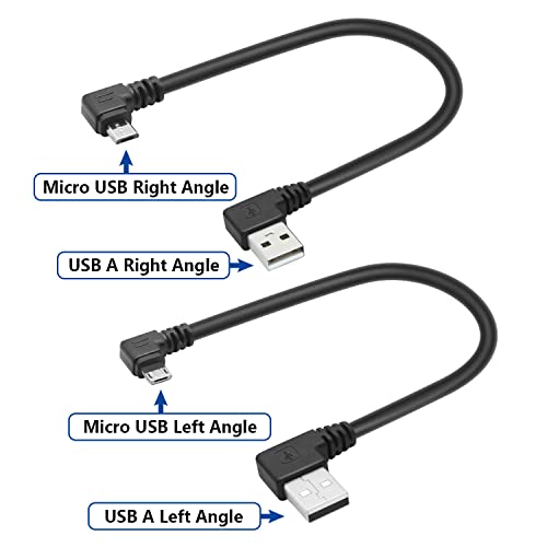 Maixbomr 90 Degree Micro USB Cable,25cm USB A Left Angle to Micro USB Left Angle Charging and The Data Transfer,for Phone and Dash Cam,Camera,etc,Micro USB Port Use(2Pcs) - Image 5