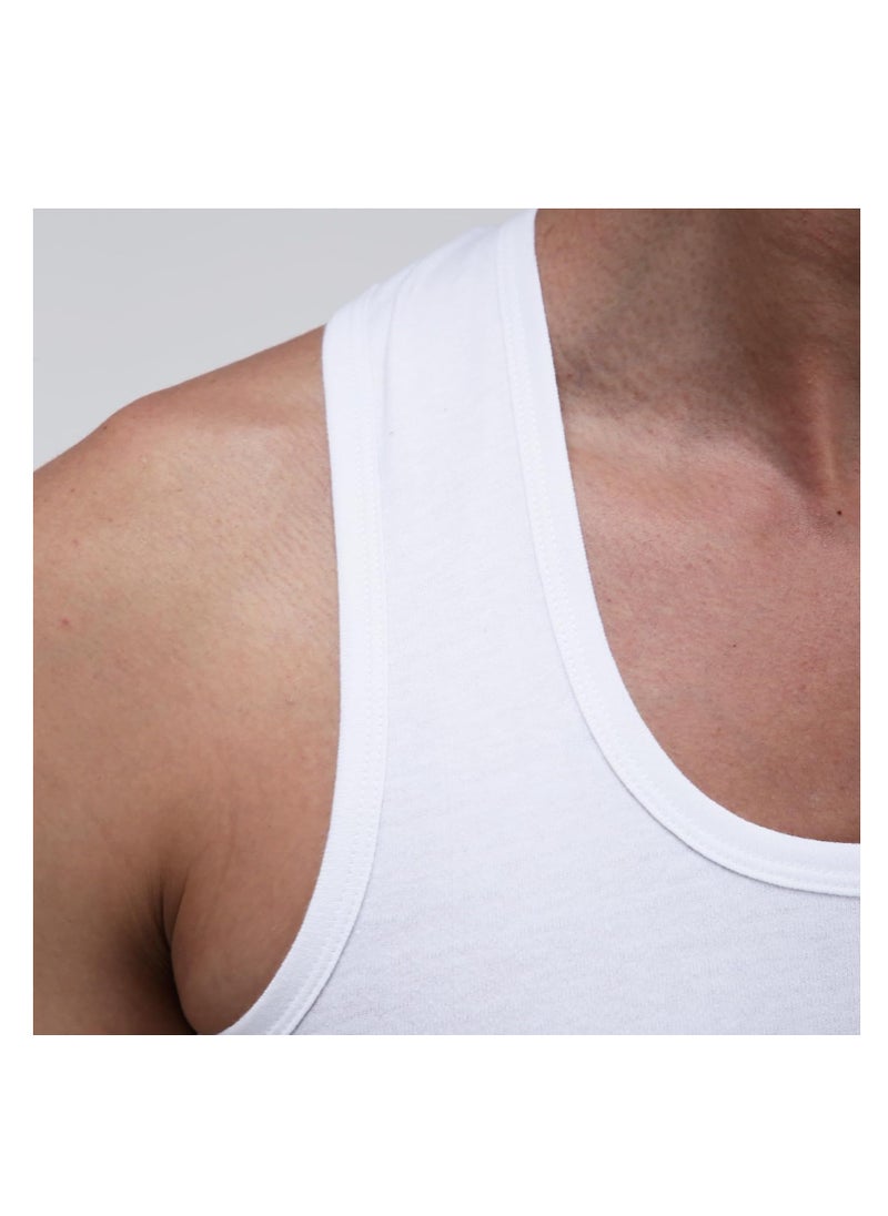 Amul comfy Premium Round Neck, Tag Less Cotton Vest | Pack of 3 | White  - Image 2